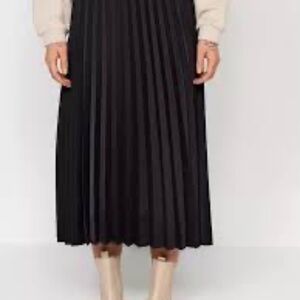 Trendyol Skirt Black Accordion Pleats Midi A-line Medium NEW WhimsyGoth Academia